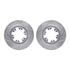7512-48056 by DYNAMIC FRICTION COMPANY - Brake Rotor - Dimpled & Slotted - Silver w/5000 Brake Pads & HW Kit