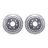 7512-48072 by DYNAMIC FRICTION COMPANY - Brake Rotor - Dimpled & Slotted - Silver w/5000 Brake Pads & HW Kit