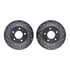 7512-52008 by DYNAMIC FRICTION COMPANY - Rotors-Drilled & Slotted-Silver w/ 5000 Advanced Brake Pads Incl Hdw