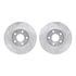 7512-52022 by DYNAMIC FRICTION COMPANY - Rotors-Drilled & Slotted-Silver w/ 5000 Advanced Brake Pads Incl Hdw