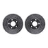 7512-52082 by DYNAMIC FRICTION COMPANY - Rotors-Drilled & Slotted-Silver w/ 5000 Advanced Brake Pads Incl Hdw