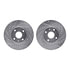 7512-54002 by DYNAMIC FRICTION COMPANY - Rotors-Drilled & Slotted-Silver w/ 5000 Advanced Brake Pads Incl Hdw