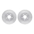 7512-54040 by DYNAMIC FRICTION COMPANY - Rotors-Drilled & Slotted-Silver w/ 5000 Advanced Brake Pads Incl Hdw