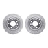 7512-54064 by DYNAMIC FRICTION COMPANY - Rotors-Drilled & Slotted-Silver w/ 5000 Advanced Brake Pads Incl Hdw