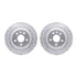 7512-54074 by DYNAMIC FRICTION COMPANY - Rotors-Drilled & Slotted-Silver w/ 5000 Advanced Brake Pads Incl Hdw