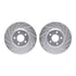 7512-54076 by DYNAMIC FRICTION COMPANY - Rotors-Drilled & Slotted-Silver w/ 5000 Advanced Brake Pads Incl Hdw