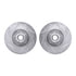 7512-54140 by DYNAMIC FRICTION COMPANY - Brake Rotor - Dimpled & Slotted - Silver w/5000 Brake Pads & HW Kit