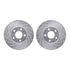 7512-54154 by DYNAMIC FRICTION COMPANY - Rotors-Drilled & Slotted-Silver w/ 5000 Advanced Brake Pads Incl Hdw