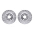 7512-54165 by DYNAMIC FRICTION COMPANY - Rotors-Drilled & Slotted-Silver w/ 5000 Advanced Brake Pads Incl Hdw