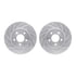 7512-54172 by DYNAMIC FRICTION COMPANY - Brake Rotor - Dimpled & Slotted - Silver w/5000 Brake Pads & HW Kit