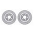 7512-54177 by DYNAMIC FRICTION COMPANY - Rotors-Drilled & Slotted-Silver w/ 5000 Advanced Brake Pads Incl Hdw