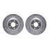 7512-54188 by DYNAMIC FRICTION COMPANY - Brake Rotor - Dimpled & Slotted - Silver w/5000 Brake Pads & HW Kit