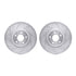 7512-54225 by DYNAMIC FRICTION COMPANY - Brake Rotor - Dimpled & Slotted - Silver w/5000 Brake Pads & HW Kit