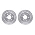 7512-54229 by DYNAMIC FRICTION COMPANY - Brake Rotor - Dimpled & Slotted - Silver w/5000 Brake Pads & HW Kit