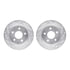 7512-54315 by DYNAMIC FRICTION COMPANY - Rotors-Drilled & Slotted-Silver w/ 5000 Advanced Brake Pads Incl Hdw