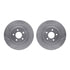 7512-55135 by DYNAMIC FRICTION COMPANY - Rotors-Drilled & Slotted-Silver w/ 5000 Advanced Brake Pads Incl Hdw