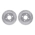 7512-56005 by DYNAMIC FRICTION COMPANY - Rotors-Drilled & Slotted-Silver w/ 5000 Advanced Brake Pads Incl Hdw