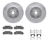 7412-54029 by DYNAMIC FRICTION COMPANY - Brake Rotor - Drilled & Slotted - Silver- HD Brake Pad - Hardware