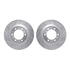 7412-76022 by DYNAMIC FRICTION COMPANY - Brake Rotor - Drilled & Slotted - Silver- HD Brake Pad - Hardware