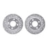 7502-07002 by DYNAMIC FRICTION COMPANY - Brake Rotor - Drilled & Slotted - Silver w/5000 Advanced Brake Pads