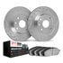 7502-07010 by DYNAMIC FRICTION COMPANY - Rotors-Drilled and Slotted-Silver with 5000 Advanced Brake Pads