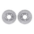 7502-21036 by DYNAMIC FRICTION COMPANY - Rotors-Drilled and Slotted-Silver with 5000 Advanced Brake Pads