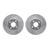 7502-54012 by DYNAMIC FRICTION COMPANY - Brake Rotor - Drilled & Slotted - Silver with 5000 Brake Pads - Ceramic