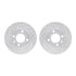 7502-74003 by DYNAMIC FRICTION COMPANY - Rotors-Drilled and Slotted-Silver with 5000 Advanced Brake Pads