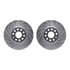 7502-74028 by DYNAMIC FRICTION COMPANY - Brake Rotor - Drilled & Slotted - Silver with 5000 Brake Pads - Ceramic