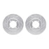 7512-76017 by DYNAMIC FRICTION COMPANY - Rotors-Drilled & Slotted-Silver w/ 5000 Advanced Brake Pads Incl Hdw