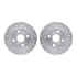 7512-76026 by DYNAMIC FRICTION COMPANY - Rotors-Drilled & Slotted-Silver w/ 5000 Advanced Brake Pads Incl Hdw