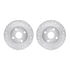 7512-76031 by DYNAMIC FRICTION COMPANY - Rotors-Drilled & Slotted-Silver w/ 5000 Advanced Brake Pads Incl Hdw