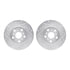 7512-76032 by DYNAMIC FRICTION COMPANY - Rotors-Drilled & Slotted-Silver w/ 5000 Advanced Brake Pads Incl Hdw