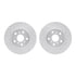 7512-76036 by DYNAMIC FRICTION COMPANY - Rotors-Drilled & Slotted-Silver w/ 5000 Advanced Brake Pads Incl Hdw