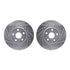 7512-76037 by DYNAMIC FRICTION COMPANY - Rotors-Drilled & Slotted-Silver w/ 5000 Advanced Brake Pads Incl Hdw