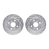 7512-76044 by DYNAMIC FRICTION COMPANY - Rotors-Drilled & Slotted-Silver w/ 5000 Advanced Brake Pads Incl Hdw