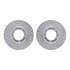 7512-76045 by DYNAMIC FRICTION COMPANY - Brake Rotor - Dimpled & Slotted - Silver w/5000 Brake Pads & HW Kit