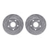 7512-76049 by DYNAMIC FRICTION COMPANY - Rotors-Drilled & Slotted-Silver w/ 5000 Advanced Brake Pads Incl Hdw