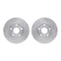 7512-76054 by DYNAMIC FRICTION COMPANY - Rotors-Drilled & Slotted-Silver w/ 5000 Advanced Brake Pads Incl Hdw