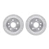 7512-76058 by DYNAMIC FRICTION COMPANY - Rotors-Drilled & Slotted-Silver w/ 5000 Advanced Brake Pads Incl Hdw