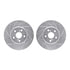 7512-76068 by DYNAMIC FRICTION COMPANY - Rotors-Drilled & Slotted-Silver w/ 5000 Advanced Brake Pads Incl Hdw