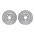 7512-76067 by DYNAMIC FRICTION COMPANY - Rotors-Drilled & Slotted-Silver w/ 5000 Advanced Brake Pads Incl Hdw