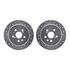 7512-76069 by DYNAMIC FRICTION COMPANY - Rotors-Drilled & Slotted-Silver w/ 5000 Advanced Brake Pads Incl Hdw