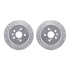 7512-76078 by DYNAMIC FRICTION COMPANY - Rotors-Drilled & Slotted-Silver w/ 5000 Advanced Brake Pads Incl Hdw