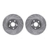 7512-76082 by DYNAMIC FRICTION COMPANY - Rotors-Drilled & Slotted-Silver w/ 5000 Advanced Brake Pads Incl Hdw