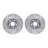 7512-76083 by DYNAMIC FRICTION COMPANY - Rotors-Drilled & Slotted-Silver w/ 5000 Advanced Brake Pads Incl Hdw