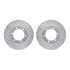 7512-76102 by DYNAMIC FRICTION COMPANY - Brake Rotor - Dimpled & Slotted - Silver w/5000 Brake Pads & HW Kit