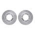 7512-76115 by DYNAMIC FRICTION COMPANY - Brake Rotor - Dimpled & Slotted - Silver w/5000 Brake Pads & HW Kit