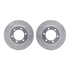 7512-76117 by DYNAMIC FRICTION COMPANY - Brake Rotor - Dimpled & Slotted - Silver w/5000 Brake Pads & HW Kit