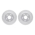 7512-76124 by DYNAMIC FRICTION COMPANY - Rotors-Drilled & Slotted-Silver w/ 5000 Advanced Brake Pads Incl Hdw